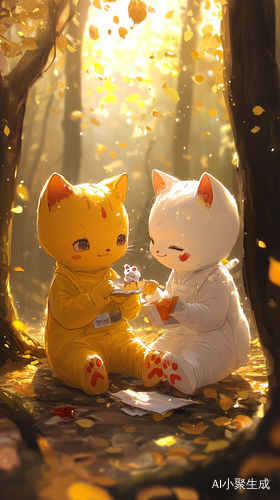 黄猫受伤白猫关怀阳光下的温暖友谊