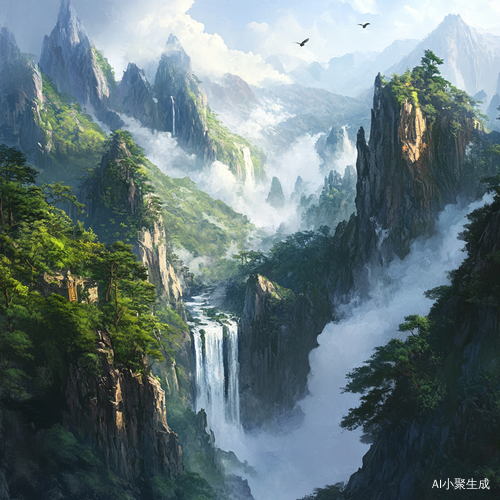 中国美丽的高山流水与自然景观