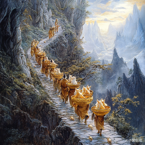 雪白九尾灵狐壮观场景展现奇幻仙境