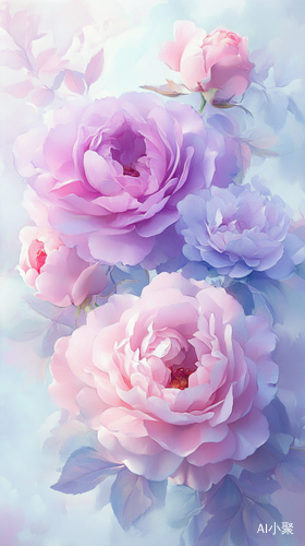 Stunning Pink and Purple Rose Painting in Soft Dreamy Tones