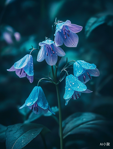 Hyper-realistic Photography of Bluebell Flowers in Lush Foliage