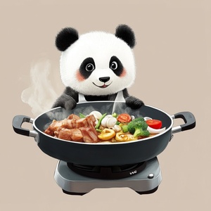 会炒菜的可爱小熊猫