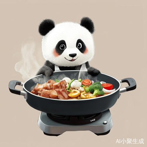 会炒菜的可爱小熊猫