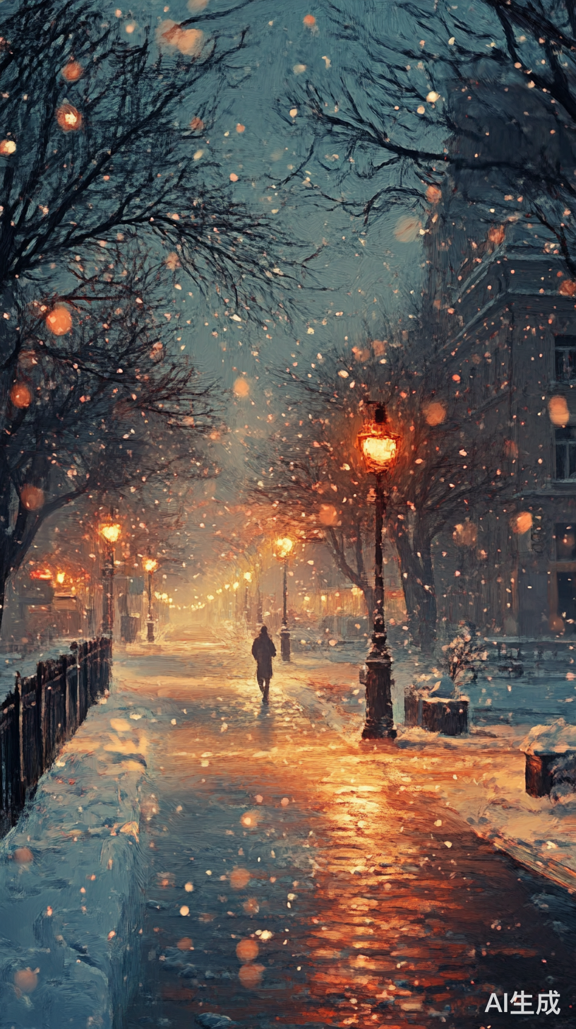 冬季黄昏夕阳余晖温暖大地