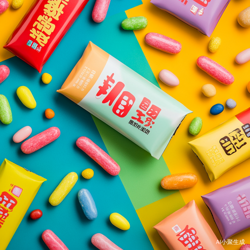 大胆字体的多彩趣味口香糖包装设计