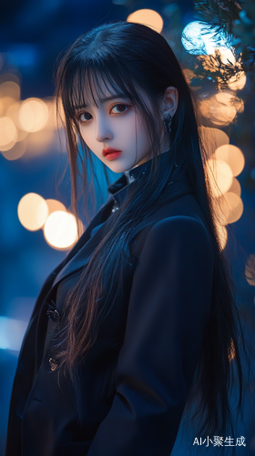 Aesthetic Portrait of a Beautiful Chinese Girl in Suit with Playful Anime Style