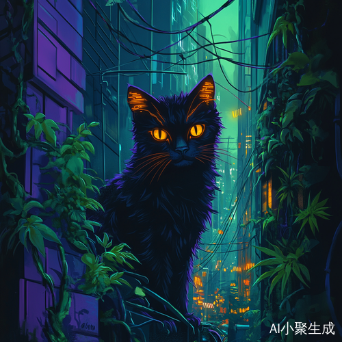 Urban Jungle of Neon Lights and Digital Shadows