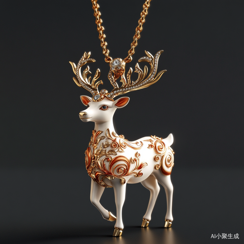 敦煌九色鹿金项链设计展现吉祥美好情感