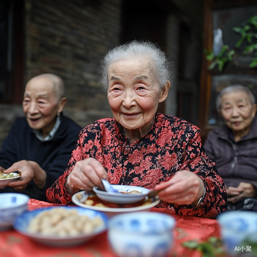 中国老年人庆祝重阳节的欢聚时刻