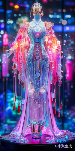梦幻水晶粉色少女心汉服设计展览