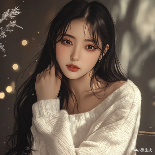 言情小说女主黑色长发极美青春氛围全身图