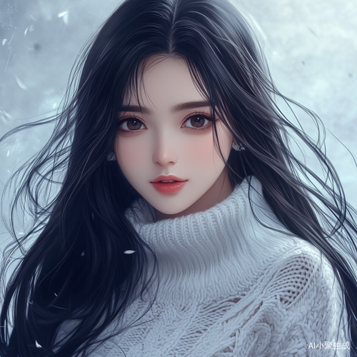 言情小说女主黑色长发极美青春氛围全身图