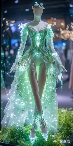 国风婚纱设计展览梦幻水晶与绚烂灯光交融