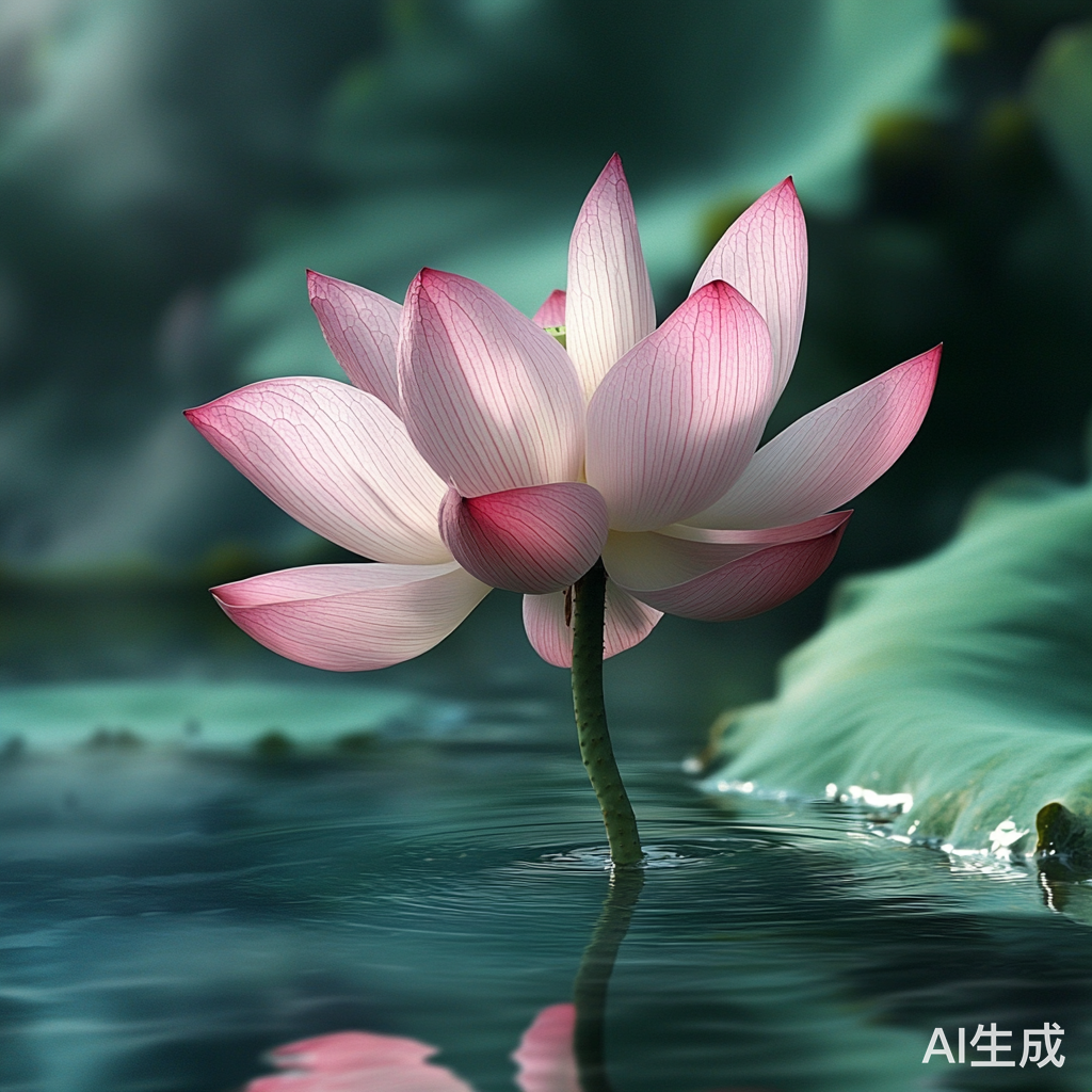 池塘中的美丽荷花