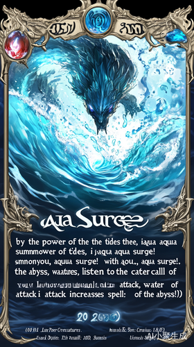 Aqua Surge The Torrential Blessing Powerful Water Magic Card