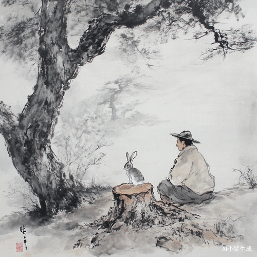 守株待兔的故事与不劳而获的教训
