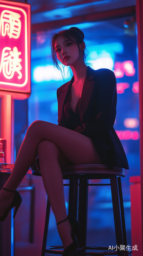 亚洲女侍者性感写真35mm照片特写电影灯光下的独特魅力