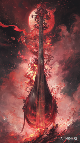 Crimson Moon Chrono Pyro-Lian Crystal Pipa Ignite the Echoes of Time