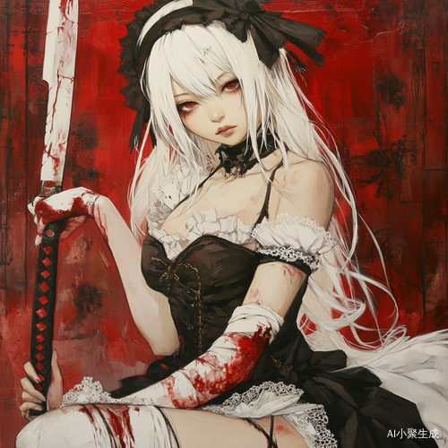 血迹斑斑的黑白女仆 少女的冰冷凝视