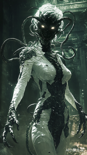 美杜莎魔幻生物的神秘形象特写