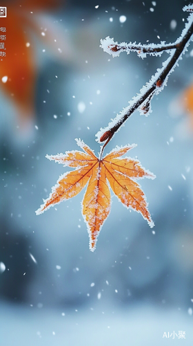 Chinese Solar Terms Frost and Maple Leaf in Ultra HD