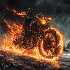 "From the flames of the infernal realm, I call forth the 'Inferno Battlecruiser Cycle.'Ignis Navis,' let the fires blaze, Forge this cycle, a vessel of a new age.With the might of a battleship, its frame so strong, A machine of war, a steed of the storm.Let the wheels be its cannons, the handlebars its mast, A vessel of speed, a beast so vast.Inferno Battlecruiser,' in your fiery grace, Banish the mundane, let the spectacle take place.With every ignition, let the world stand still, For t