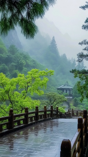 雨后观赏松色，顺着山路寻到水源。溪边的花与禅意相互映衬，让人沉浸其中，无需多言。这句诗描绘出一种清幽、静谧而富有禅意的景象，表达了诗人对自然与心灵契合的感悟。宁静，治愈，意境