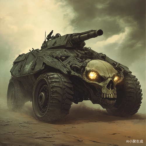 Phantom Armored Vehicle Design with Skull Aesthetics and Military Technology