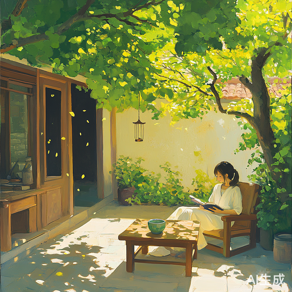 宁静小院阳光下的文化氛围与禅意