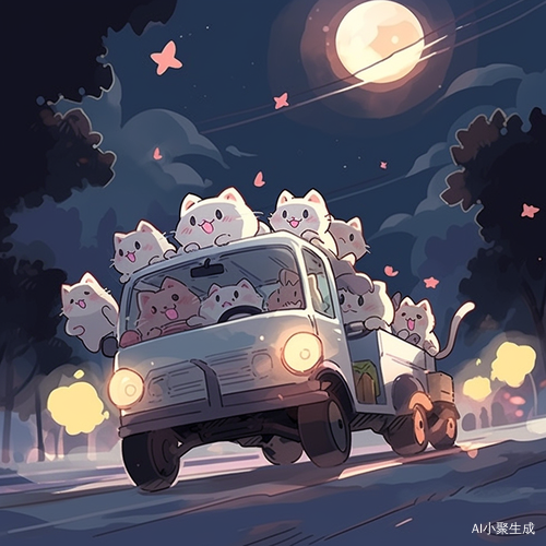 可爱猫咪夜间代驾边唱歌送客