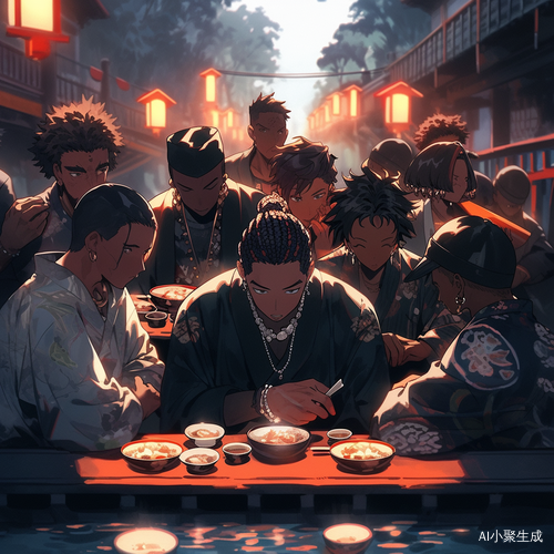 十八个帅哥与女孩坐在奈何桥上的温馨场景