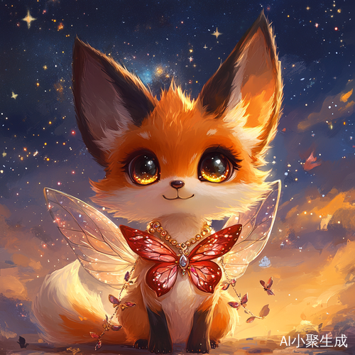 超萌小狐狸仙女装璜耀眼星空
