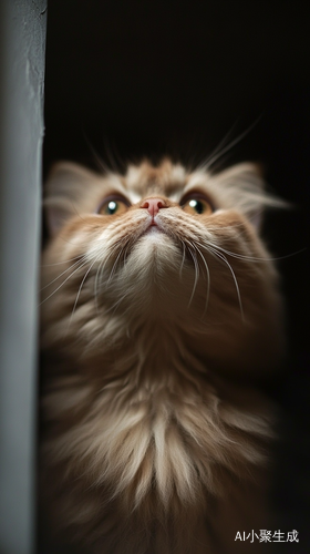 波斯猫拟人穿睡衣在家居中立姿展示