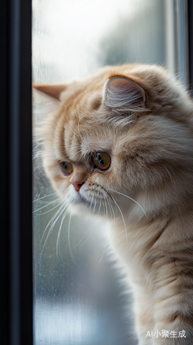 波斯猫拟人穿睡衣在家居中立姿展示