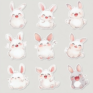 Korean Rabbit Daily Schedule Stickers in Cute Plush Art Style