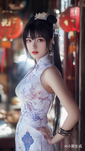 中国御姐玫瑰黑发仙女风格武术姿势高清作品