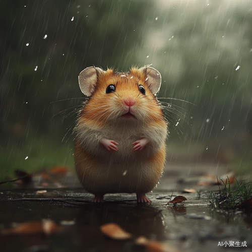 阴雨中孤独仓鼠的挣扎与绝望