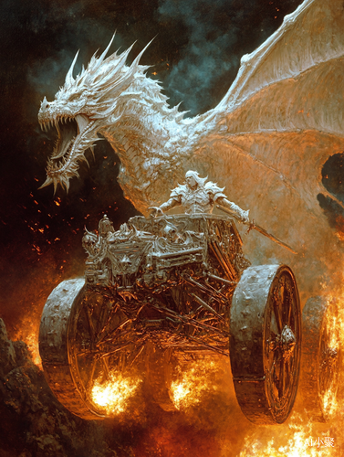 Silver Flame Dragoon A Glorious Chariot of Dragons and Magic