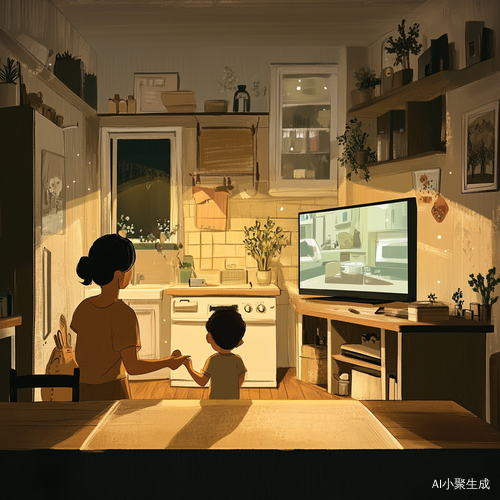 温馨家庭中的忙碌妈妈与快乐孩子