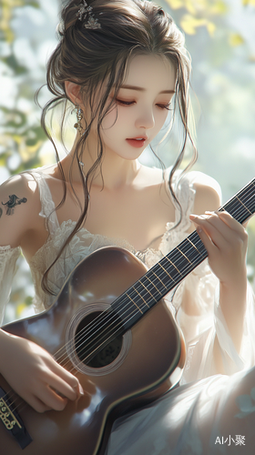 Asian Beauty Playing Guitar Model S 750 V 6.0