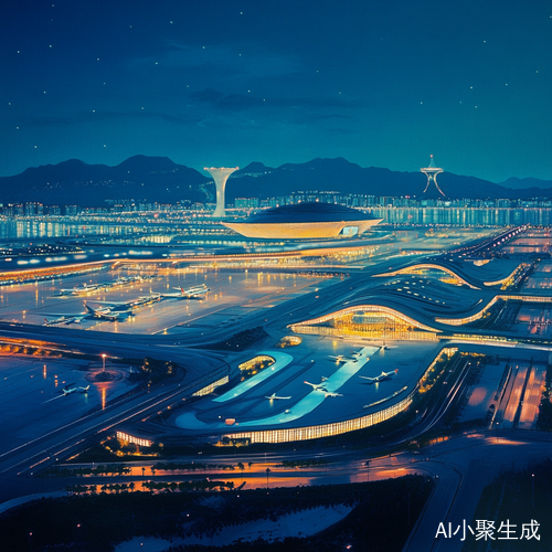 深圳宝安机场夜景美丽迷人