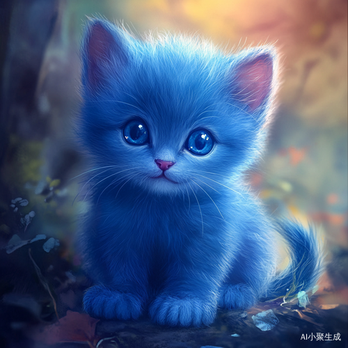 可爱的小蓝猫