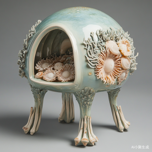 镂空陶瓷穹顶与海洋生物的结合