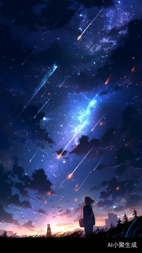 夜晚床上仰望窗外星空的宁静时刻