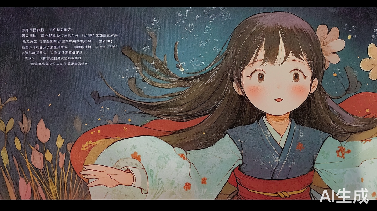 中国古代少女的儿童绘本故事