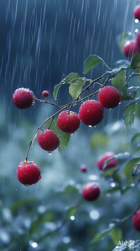 秋夜雨中自然声音的空灵与宁静