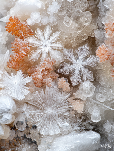 拉沃葡萄园莱曼湖底部雪晶微距照片展示