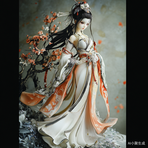 东方气质内衣模特完美比例白色真丝内衣展现