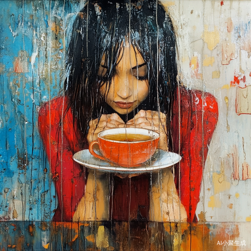 品茶赏雨的宁静时光