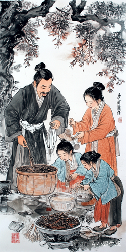 唐朝一家人其乐融融的日常生活